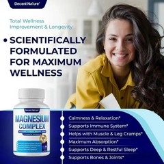 Decent Nature Magnesium Complex, 1000mg, 7 Elemental Magnesium, 90 Capsules++