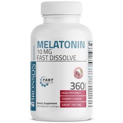 Bronson Melatonin 10Mg Fast Dissolve Cherry Flavored Tablets Vegetaria 360 Count