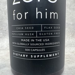 Zero for Him Chia & Flax Seed Supplement 500 count **NEW SEALED** Exp 7/2027