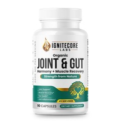 Organic Joint & Gut Supplement 2000mg Turmeric Collagen Probiotic 90 Caps