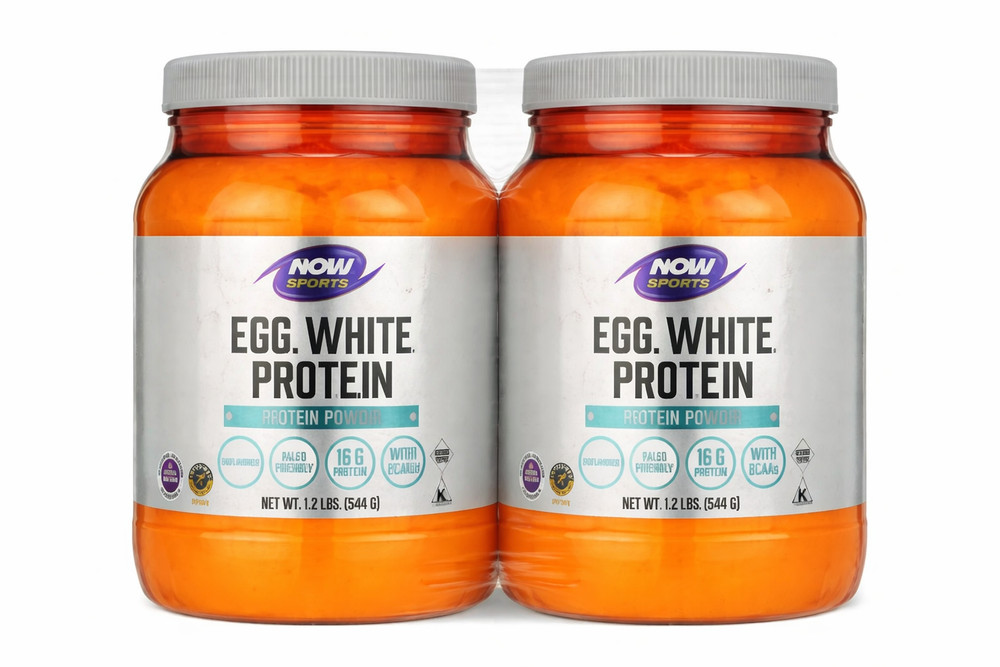 NOW Foods Egg White Protein Unflavored 1.2 lbs 2 Pack Total 2.4 lbs Pure Albumin
