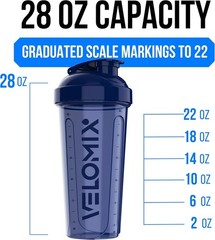VELOMIX -4 PACK 28 Oz Protein Shaker Bottle for Protein Mixes – 4x Wire Whisk