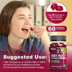 Careleaf Beetroot Gummies 500mg Energy Booster 60Ct