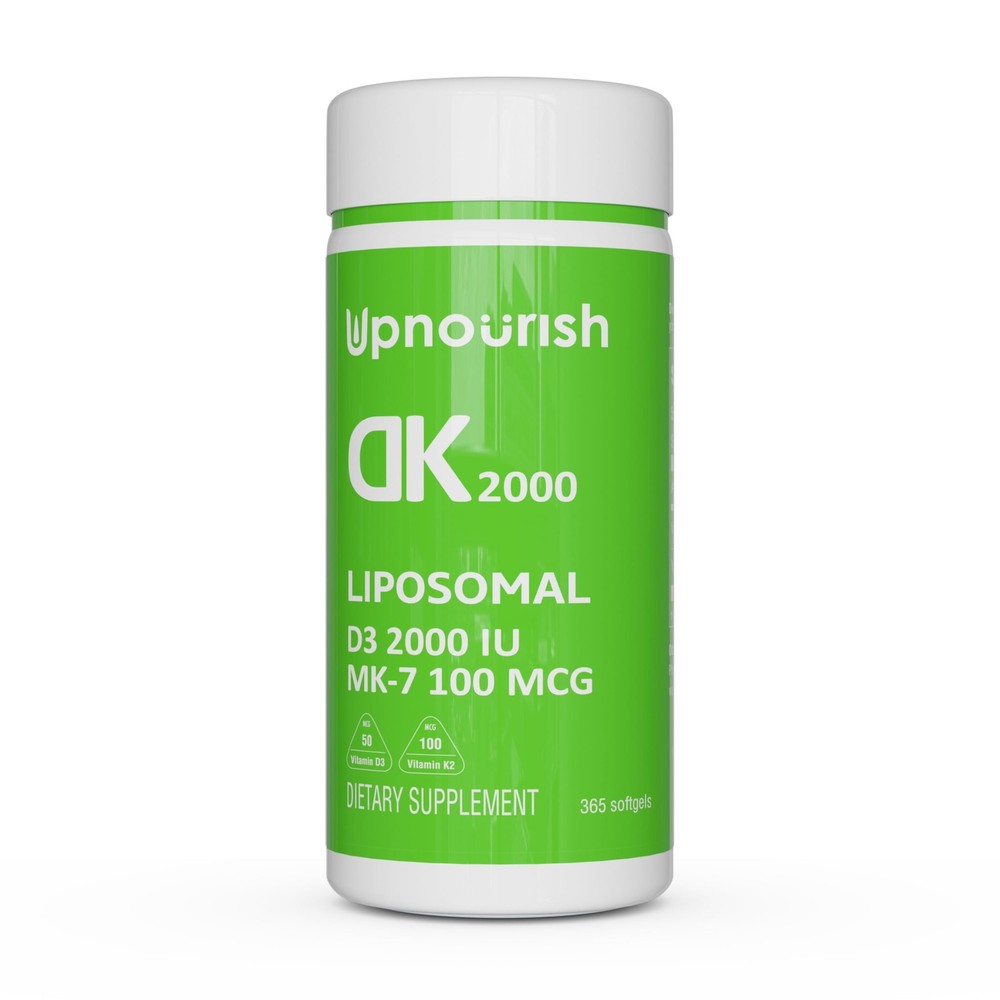 UpNourish Liposomal Vitamin D3 K2 2000 IU with K2 MK-7 100 mcg – 365 Vitamin …