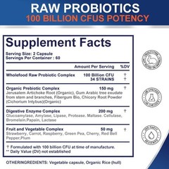 Probiotics 100 Billion CFU Potency Digestive Immune Health 120-600 Capsules