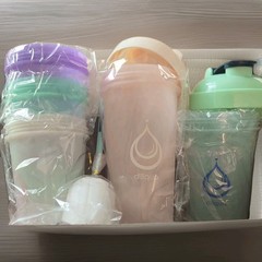 diliqua 5 Pack Shaker Bottles Multicolor Plastic Screw-On Lid Blender Bottle