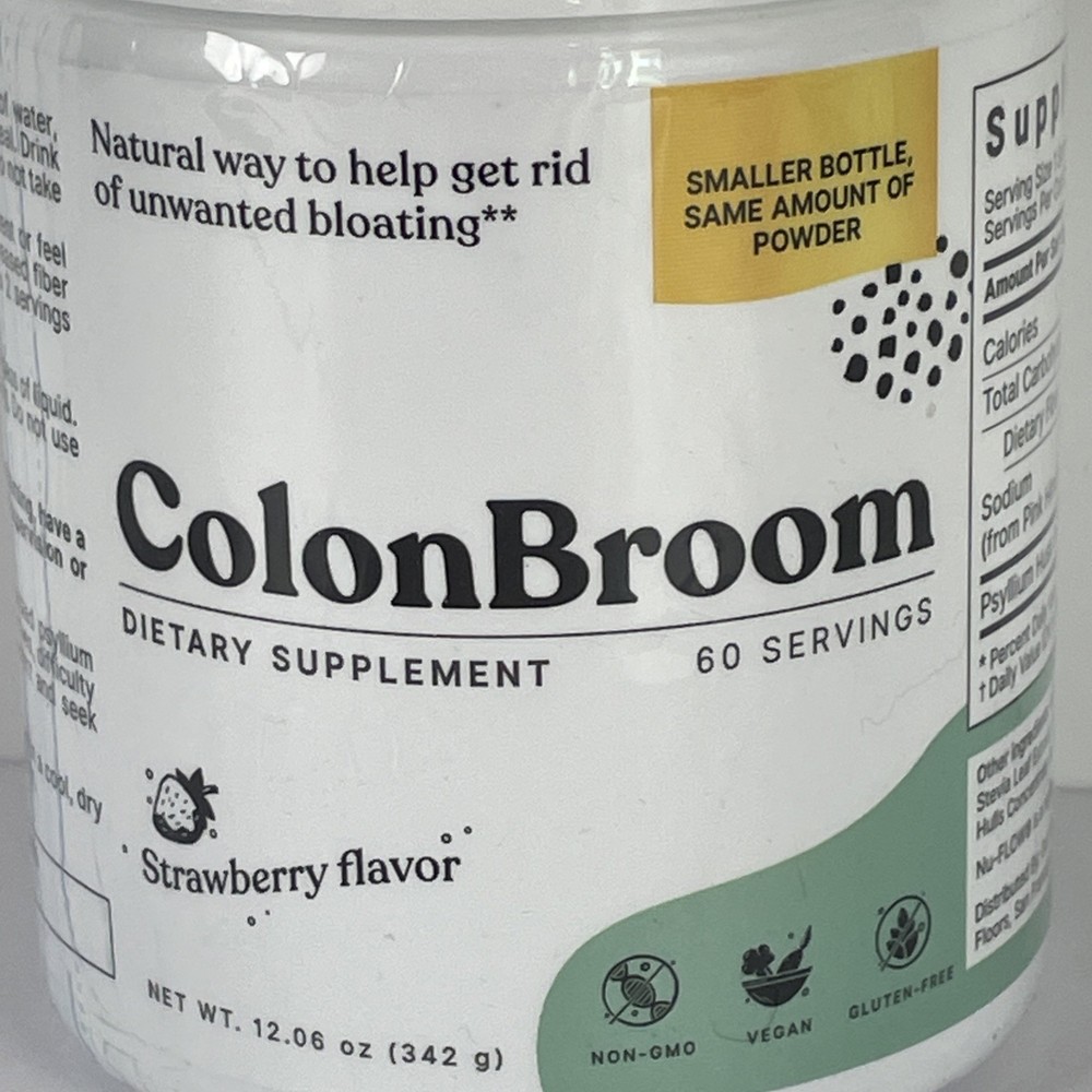 ColonBroom Dietary Supplement 60 Servings SEALED MFG 12/2022 Strawberry 12.06 Oz