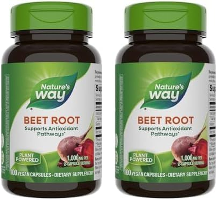 Nature’s Way Beet Root, 1,000Mg per Serving, 100 Vegetarian Capsules (Pack of 2)