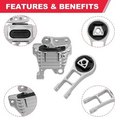 Engine Motor and Transmission Mount Bracket Kit Fits for 2015-2017 Chrysler