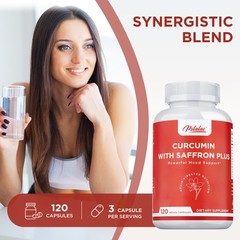CURCUMIN WITH SAFFRON PLUS – for Mental Focus & Memory, improve mood, Non-GMO