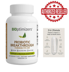 BIOptimizers Probiotic Breakthrough Lactobacillus Plantarum 120 Caps P3-OM NEW!