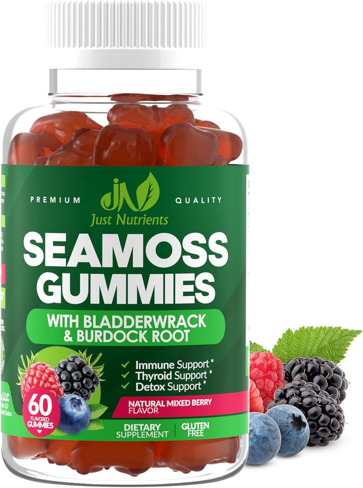 Sea Moss 3000Mg Gummies with Bladderwrack and Burdock Root – Natural Irish Sea M