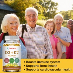 Vitamin D3 K2 Softgels Capsules – Extra Strength D3 K2 Supplements with 10000 IU