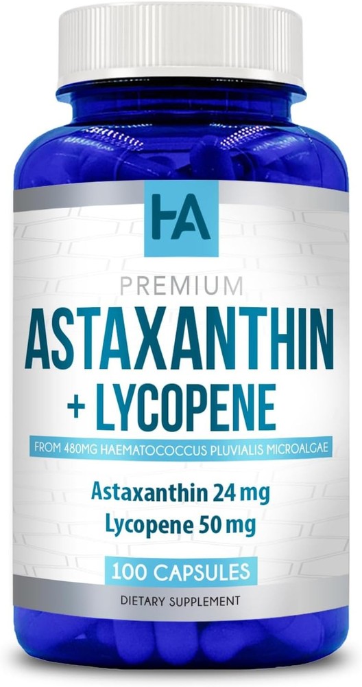 VitaPulse Astaxanthin 24mg with Lycopene 50mg Supplement 100 Vegetarian Capsu…