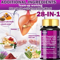 Liver & Lung Cleanse, Detox Support Supplement with Milk Thistle, Mullein Leaf