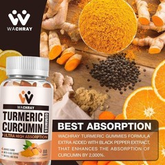 Turmeric Curcumin Gummies with Ginger & Black Pepper Extract – 2 Pack Tumeric.