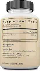 Grassfed Supplements Ancestral Beef Liver-180Capsules 500mg EA Exp 07/2028