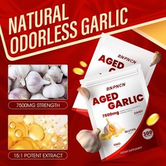 Potent 7500mg Odorless Aged Garlic Extract Softgels for Immune Health, 300 Count