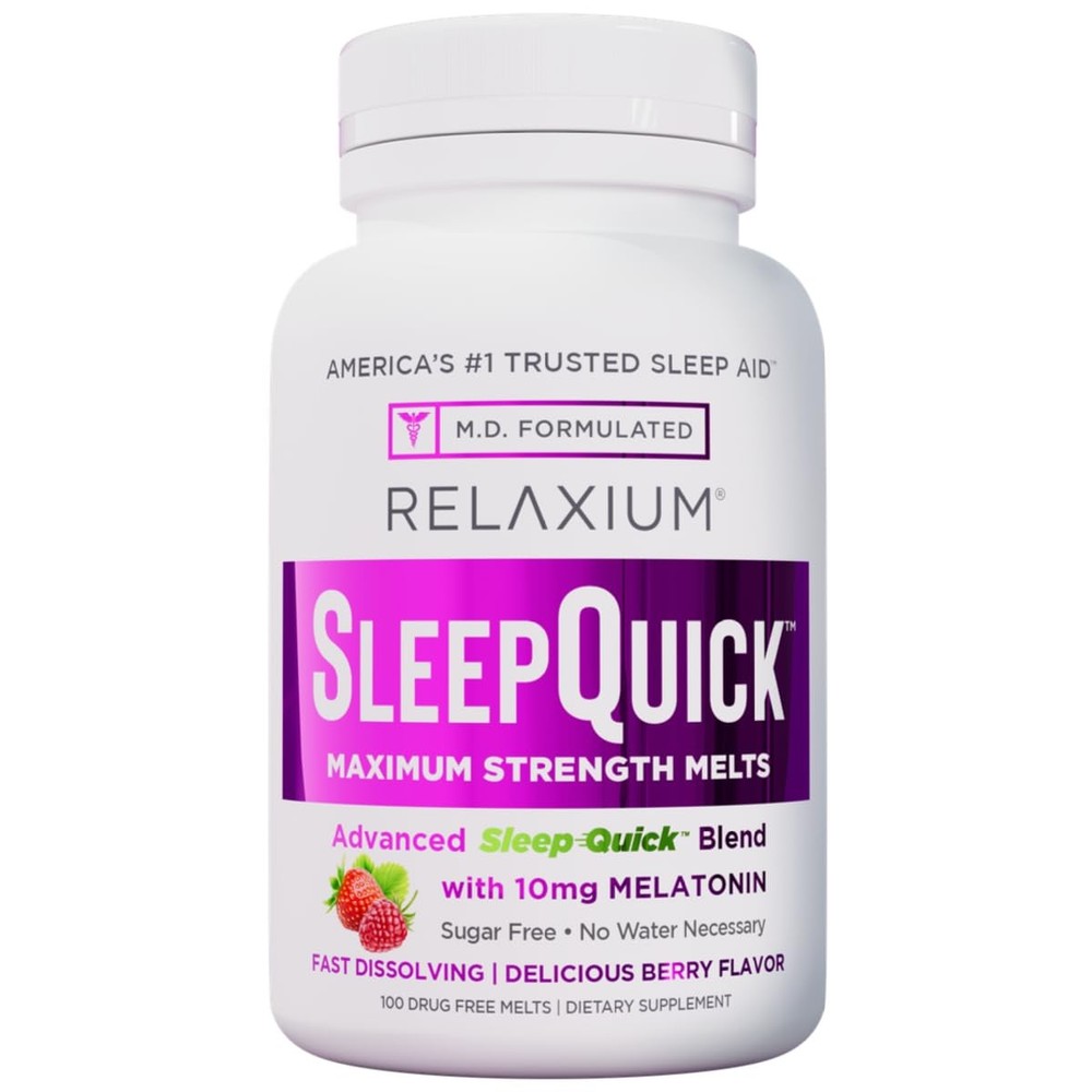 Relaxium Sleep Quick Maximum Strength Melts, 100 Count (Pack of 1), No Color