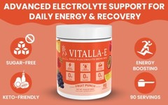 VITALLA-E Electrolyte Powder Drink Mix – 10.16 oz – Fruit Punch, 90 Servings