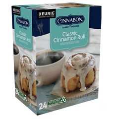 (3-pack) Cinnabon Classic Cinnamon Roll Light Roast K-Cup Coffee Pods, 24 Ct