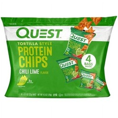 Quest Tortilla Style Protein Chips, Chili Lime, 1.1oz – 4 Count Bags