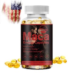 MACA ROOT Capsules | 120 Pills | Peruvian Maca Extract for Men Organic Vitamins