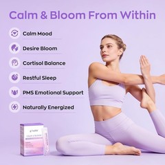 Gynable Saffron Supplements Calm Drink Mix Powder,7‑in‑1 Blend with 89mg Saffron