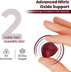 Potent Beet Root Gummies With Grape Seed, Vitamin C, B12 & Nitric Oxide