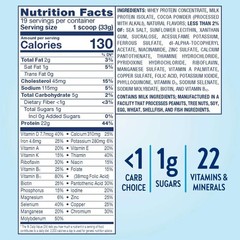 Diabetic-Friendly Protein Shake Powder Classic Chocolate Flavor 22.3 oz Tub