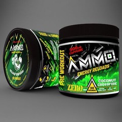 AMMO Energy Reloads Pre Workout powder ALL Natural NO Sugar NEW Formula 30 serv