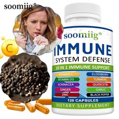 Immune System Defense Support Supplements Vitamin C D3 Quercetin Turmeric US