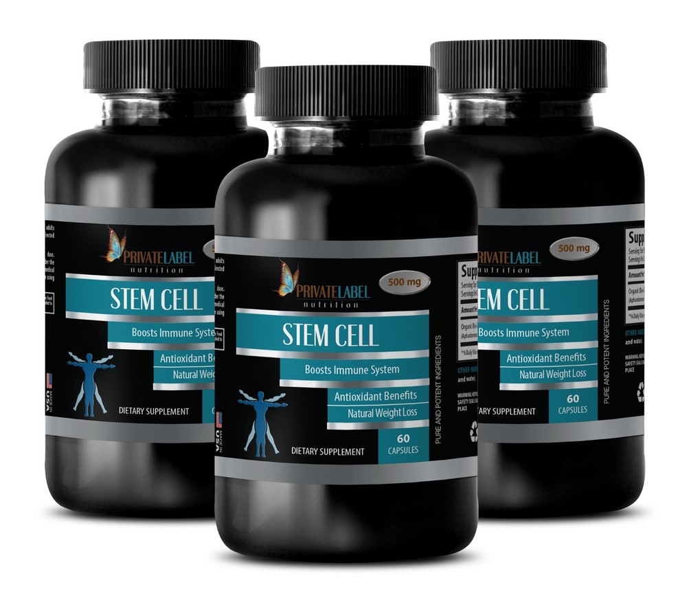 STEM CELL Enhancer – Blue Green Algae 500mg – Powder Spirulina 3 B, 180 Capsules