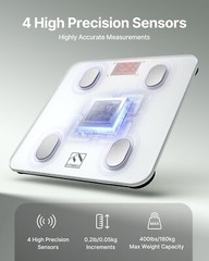 Digital Bathroom Scale for BMI Highly Accurate Smart Bluetooth Scale LCD Display