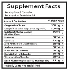 CANDIDA COMPLEX – Aloe Vera Leaf – Caprylic acid – Reishi mushroom extract 1B
