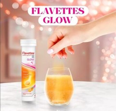 FLAVETTES Effervescent GLOW Vitamin C Orange For Hair and Skin Health 1000mg