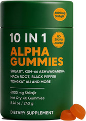 True Alpha Shilajit Gummies for Men 4000mg Himalayan 10-in-1 60 Gummies