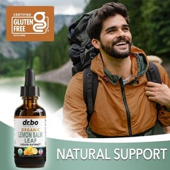 Organic Lemon Balm Liquid Extract Supplement for Mood Relaxation Calm Relief