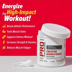 GNC Pro Performance (100gm) Creatine Monohydrate Unflavoured Micronized