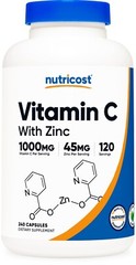 Nutricost Vitamin C with Zinc Capsules, 120 Servings – 1000mg Vitamin C