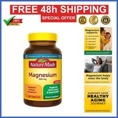 Nature Made Magnesium Oxide 250 mg Tablets – 200 Count for Muscle & Heart
