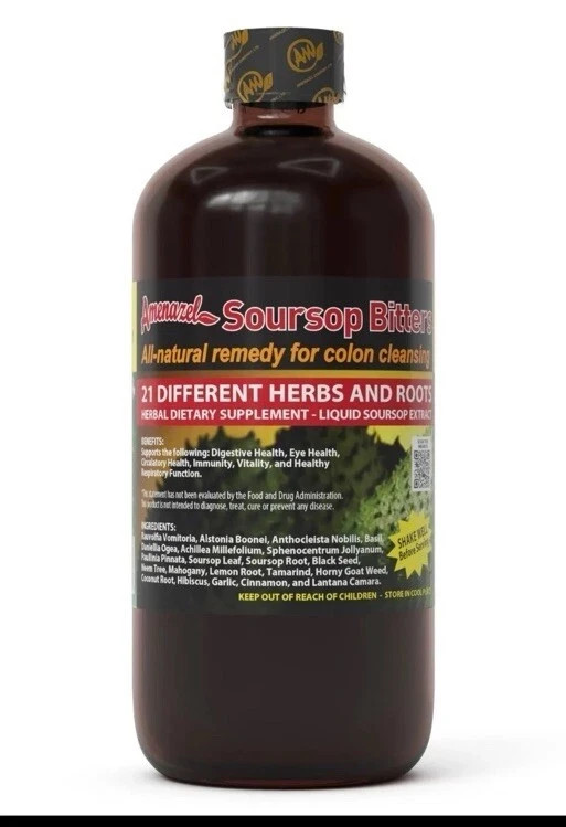 Amenazel Soursop Bitters 16oz Colon Cleanser – Natural Remedy