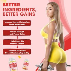 Beworths Creatine Monohydrate Capsules – Bodybuilding Muscle Growth – 90 Pills