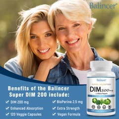 DIM (Diindolylmethane) 200 mg with BioPerine, Estrogen Balance, 30-120 Tablets