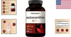 Quality 12mg Astaxanthin Softgels – Supports Eye Health, Gluten Free
