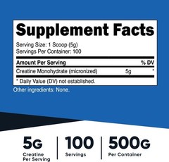 Nutricost Creatine Monohydrate Micronized Powder 500G, 500 Gram (Pack of 1)