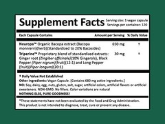 Cognitive Support Supplement – Bacopa for Memory, Focus & Clarity – 60 Capsules