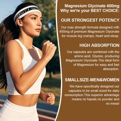 Amer Don’s High Absorption Magnesium Glycinate 400 mg, 60 Capules Non-GMO