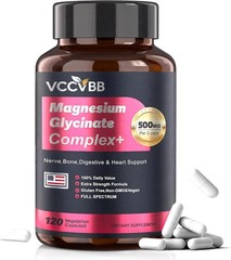Magnesium Glycinate 500mg 120 Vegan Caps | High Absorption Complex | Sleep Stres