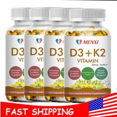 Vitamin D3 10000IU and K2 MK-7 250mcg – 120 Tablets – Immune Support Wellness US